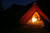 Canvas Tent with open flame inside