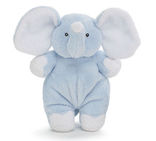 Plush Elephant Doll with Rattle in Blue
