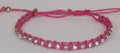 Adjustable Crystal Silk Strung Bracelet - Pink