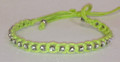 Adjustable Crystal Silk Strung Bracelet - Green