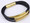 Black Leather Magnetic Bracelet with Gold Accents