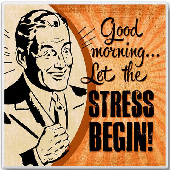 Good Morning Let The Stress Begin Ceramic Coaster