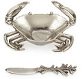 Star Home Nickel-Plated Crab Dish & Coral Spreader Set