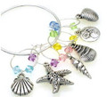 Sea Shell Charms Wine Glass Charms - Set of 6