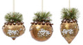 SALE! Set of Three Assorted Bronze Pinecone Ornaments