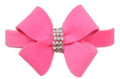 Perfect Pink Nouveau Bow Ultrasuede / Swarovski Crystal 1/2" Collar Sizes XS - M