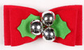 Christmas Holiday Jingle Bells Pet Dog Collar Slider with Holly