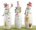 Set of 3 Whimsical Candy Snowmen Ornament Figurines