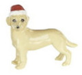 Tiny Yellow Labrador Porcelian Holiday Ornament