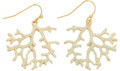 Tropical Coral Branches Gold and White Earrings