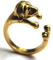 Adjustable Puppy Wrap Ring Gold