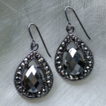 Elegant Black Crystal Teardrop Earrings