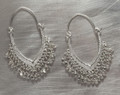 Silver Oval Multi Chain Boho Chic Earrings