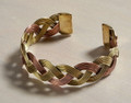 Gold and Rose Gold Metallic Braided Cuff Style Bracelet