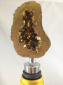 Genuine Gemstone Wine Bottle Stopper - Gold Aura Geode