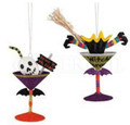 Set of Two Assorted Halloween Witch Cocktail Ornaments	