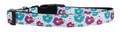 Tropical Blue and Purple Hibiscus Flowers Premium Ribbon Dog Collar