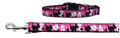 Pink, Black & White Scotties and Westies Premium Ribbon Dog Collar and Lead