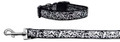 Black & Silver Scroll Shimmer Premium Ribbon Dog Collar and Lead