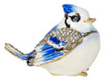 Blue Jay Bejeweled Box with Matching Necklace