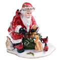 Santa with Squirrel Bejeweled Holiday Box with Matching Necklace