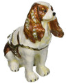 Cavalier King Charles Enamel Bejeweled Box with Matching Necklace