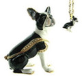 Boston Terrier Bejeweled Box with Matching Necklace