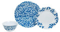 Yacht & Home Ceramic-Look Blue Coral Melamine Dinner Set