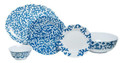 Yacht & Home Ceramic-Look Blue Coral Melamine Dinner Set with Platter & Serving Bowl