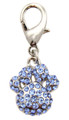 Blue Pave Paw D-Ring Pet Dog Collar Charm