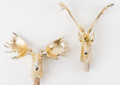 Set of Two Assorted Gilded Resin Moose and Deer Wine Bottle Stoppers