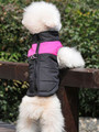 Pink and Black Nylon Waterproof Color Block Quilted Dog Vest Coat Jacket