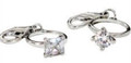 Crystal Engagement Ring Charm - Pet Collars, Purse, Charm Bracelet, Zipper Pull