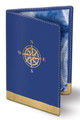 Nautical Navy Blue Compass Passport Cover with Gold Accents
