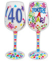 40 You're a Star Bottom's Up Hand Painted Wine Glass with Bling