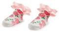 Rosebud Ruffle Socks with Grosgrain and Mesh Embellishments