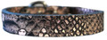 Copper Metallic Leather Speckled Dragon Snake Skin Embossed Dog Collar