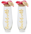 Set of Two "Bachelorette" Stemless Champagne Glasses