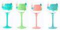 Set of 4 Hand Painted Wine Glasses with Seaside Sayings