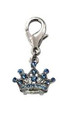 Royal Blue Crystal Crown Dog Collar, Purse Charm, Zipper Pull Large