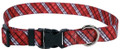 Preppy London Plaid Red Premium Pet Dog Collar by Yellow Dog Designs
