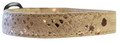 Gold Metallic Leather Speckled Dragon Snake Skin Embossed Dog Collar