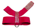 Fuschia 5 Row Ultrasuede Dog Harness with Pink Swarovski Crystals 