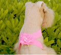 Pink Ultrasuede Dog Harness w Garden Flowers & Swarovski Crystals Size Petite