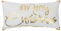 Merry Christmas Gold Lettered Glam Accent Throw Pillow