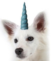 Aqua Blue Sparkly Unicorn Hat For Dogs Pets