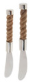 Set of Two Nautical Rope Handle Cheese / Dip Spreader Knives
