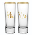 Mr and Mrs Gold Foil Shot Glass Set of Two