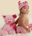 This Little Piggy Knit Cap and Diaper Cover Set for Infants 0 - 6 Months
