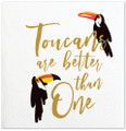 Set of 20 Tropical Toucans are Better than One Cocktail Napkins w Gold Accents